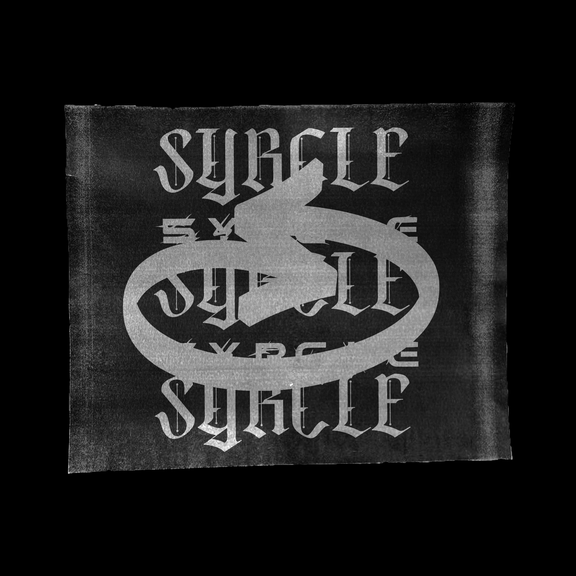 Helmet silhouette with emblem background